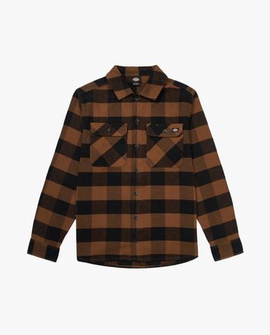  DICKIES - Áo sơ mi nam cổ bẻ tay dài phối sọc caro 