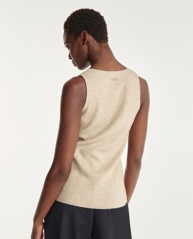  THE KOOPLES - Áo len nữ không tay cổ tròn phom ôm thời trang 