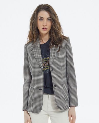  THE KOOPLES - Áo blazer nữ cổ bẻ tay dài Houndstooth Motif 