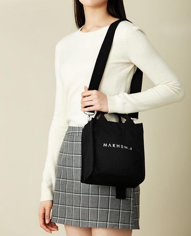  Marhen.J - Túi đeo vai nữ chữ nhật vải bố Ricky Mini 