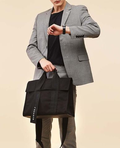  Marhen.J - Túi đeo vai unisex chữ nhật nắp gập vải bố Roy 