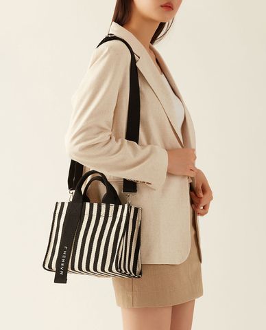  Marhen.J - Túi đeo vai nữ chữ nhật sọc kẻ Rico Mini 
