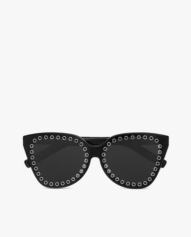  MUJOSH - Kính mát unisex gọng mắt mèo đính đá sang trọng 