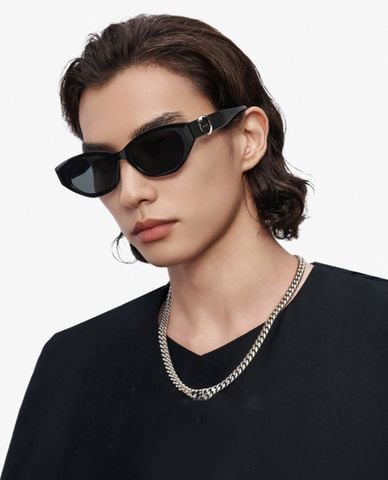  MUJOSH - Kính mát unisex gọng oval bản dày thời trang 