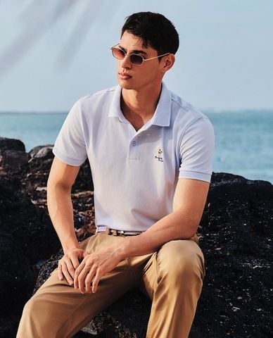  BEVERLY HILLS POLO CLUB - Áo polo nam cổ bẻ tay ngắn phối logo 