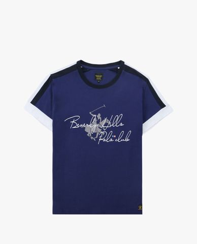  BEVERLY HILLS POLO CLUB - Áo thun nam cổ tròn tay ngắn trẻ trung 