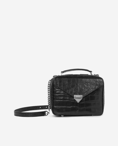  THE KOOPLES - Túi đeo vai nữ hình hộp vuông Medium Crocodile Leather 