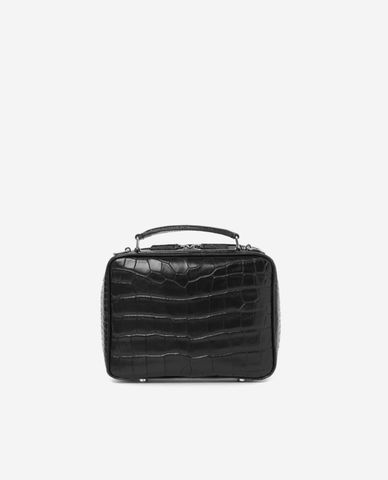  THE KOOPLES - Túi đeo vai nữ hình hộp vuông Medium Crocodile Leather 