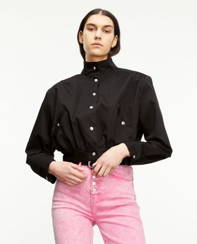  THE KOOPLES - Áo khoác kiểu nữ croptop cổ trụ thời trang 