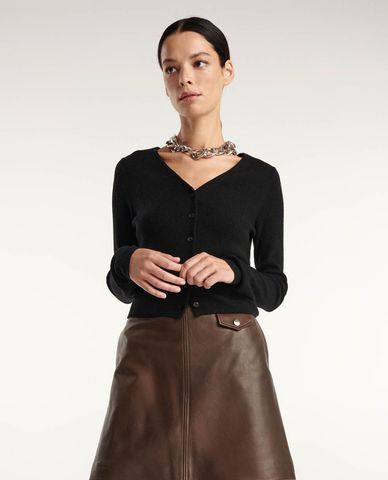  THE KOOPLES - Áo khoác cardigan cổ V tay dài phom lửng Wool And Cashmere 