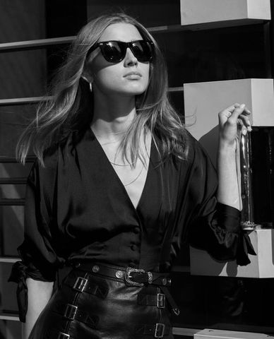  THE KOOPLES - Áo sơ mi nữ cổ V tay lở Bow Sleeves 