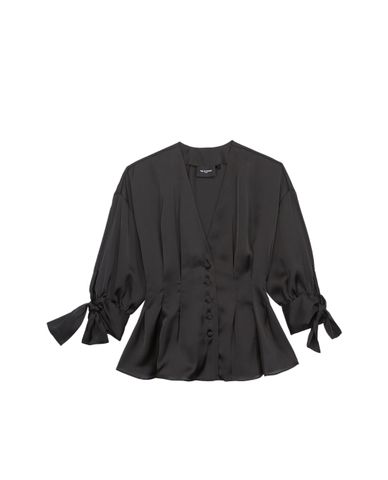  THE KOOPLES - Áo sơ mi nữ cổ V tay lở Bow Sleeves 