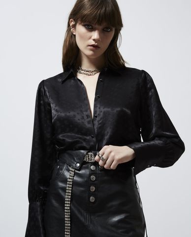  THE KOOPLES - Áo sơ mi nữ rút dây Jacquard 