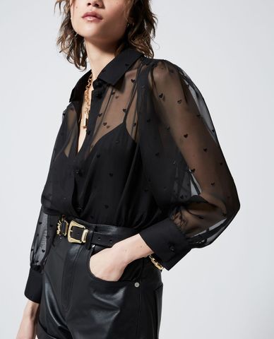  THE KOOPLES - Áo sơ mi nữ tay dài Heart Print 