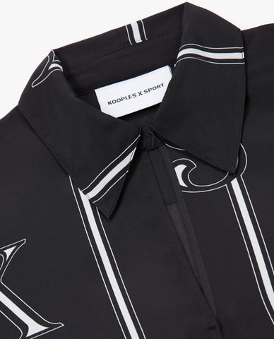  THE KOOPLES - Áo kiểu nữ tay ngắn cổ bẻ Letter Striped 