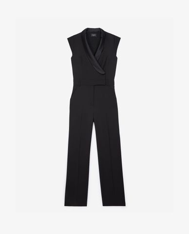  THE KOOPLES - Jumpsuits nữ cổ V tay ngắn Black Tuxedo 