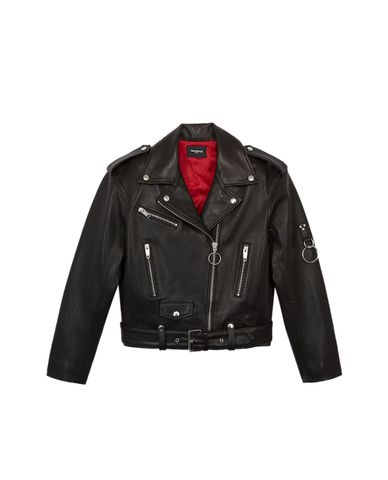  THE KOOPLES - Áo khoác da nữ phom ngắn Zipped Details 