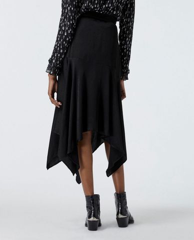  THE KOOPLES - Chân váy midi Black Wrap With Star Print 
