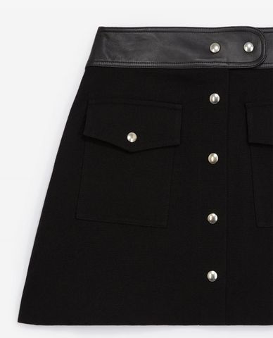  THE KOOPLES - Chân váy mini chữ A phối nút thời trang 