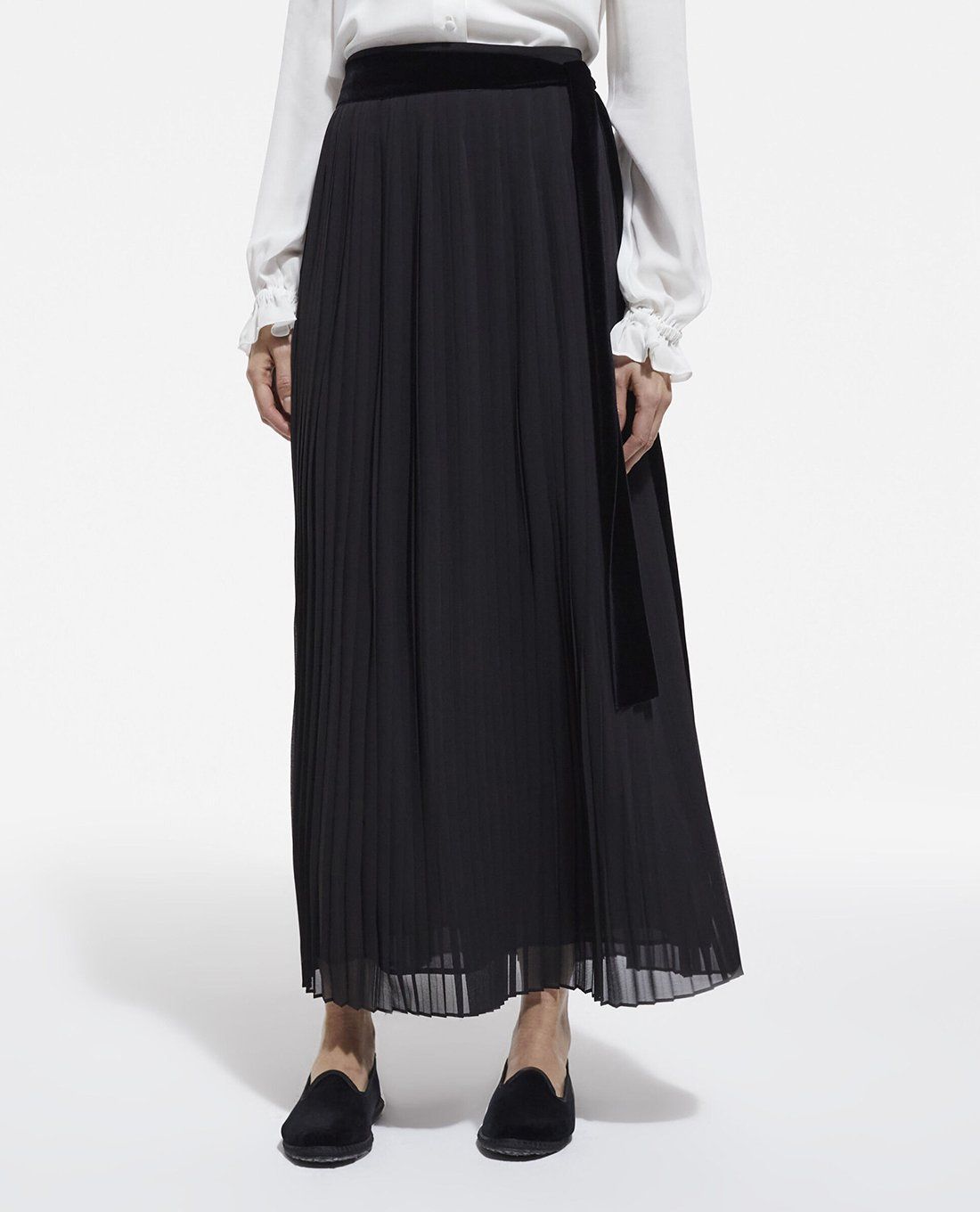 THE KOOPLES  Chân váy maxi xếp ly thanh lịch