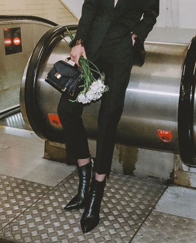  THE KOOPLES - Quần tây nữ ống đứng Plumetis Detail 