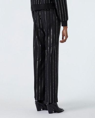  THE KOOPLES - Quần kiểu nữ lưng thun ống rộng Flowing Black 