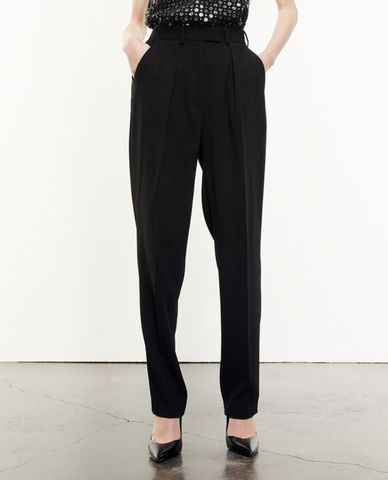  THE KOOPLES - Quần tây nữ ống đứng Black Crepe Suit 