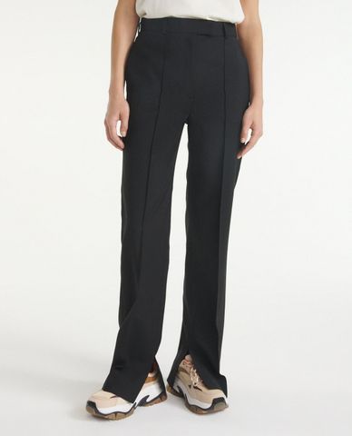  THE KOOPLES - Quần kiểu nữ ống loe xẻ lai thời trang Flared Suit Black 