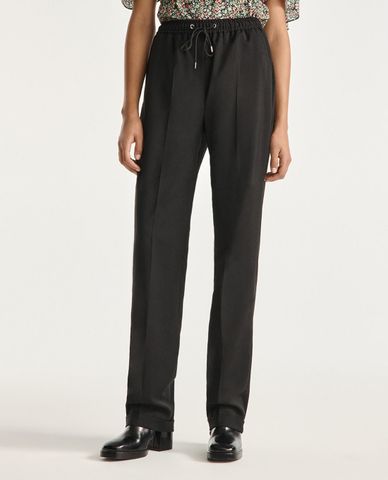  THE KOOPLES - Quần kiểu nữ ống suông lưng thun Straight Cut 