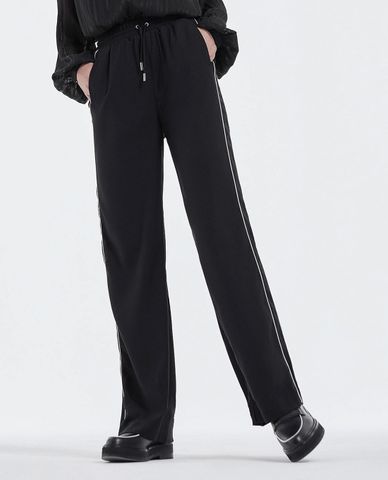  THE KOOPLES - Quần kiểu nữ lưng thun ống rộng Drawstrings 