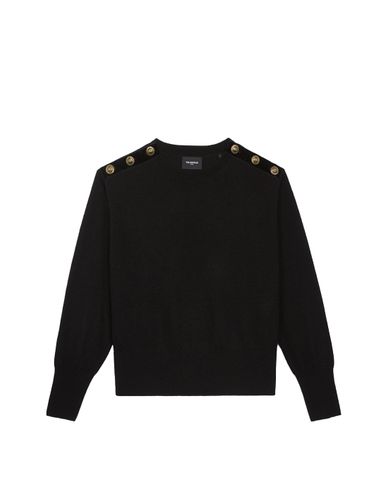  THE KOOPLES - Áo len nữ tay dài cổ tròn phối nút 