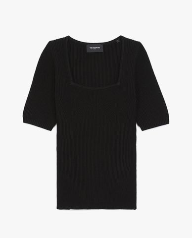  THE KOOPLES - Áo len nữ ngắn tay cổ vuông Finely 