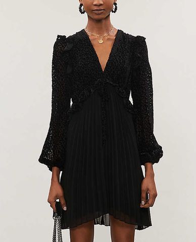  THE KOOPLES - Đầm mini phối ren xuyên thấu 