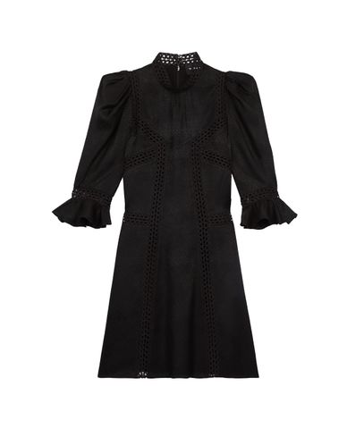  THE KOOPLES - Đầm mini cổ cao tay lở Black Short Formal 