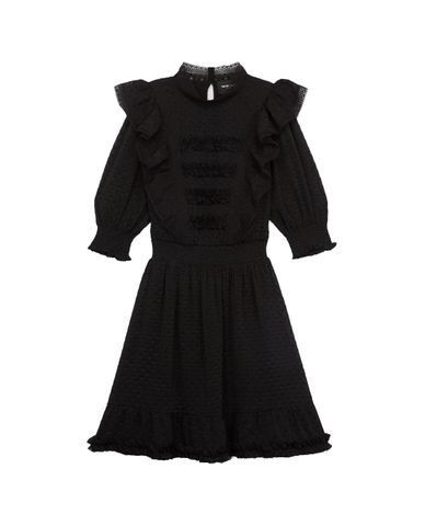  THE KOOPLES - Đầm mini xòe cổ cao Ruffles And Lace 