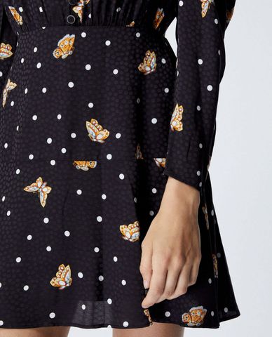  THE KOOPLES - Đầm mini cổ V tay dài Butterfly Motift 