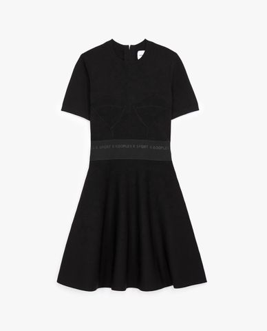  THE KOOPLES - Đầm mini cổ tròn ngắn tay Black Skater 