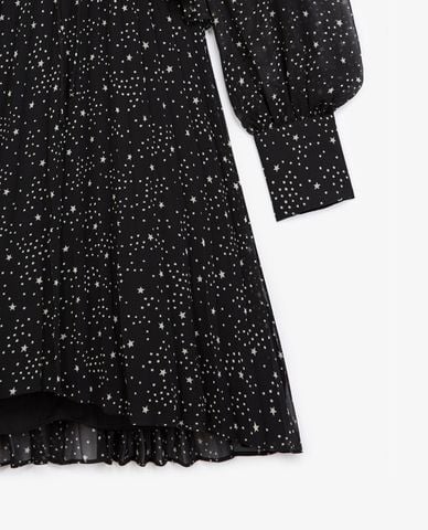  THE KOOPLES - Đầm mini cổ V xếp li Star Motif 