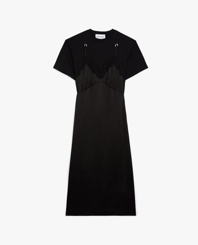  THE KOOPLES - Đầm midi giả 2 lớp Long Black 