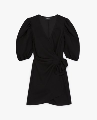  THE KOOPLES - Đầm mini cổ V tay ngắn Black Short V Neck 
