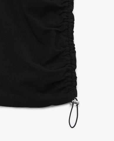  THE KOOPLES - Đầm midi cổ bẻ tay ngắn phối dây rút Drawstrings 