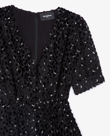  THE KOOPLES - Đầm mini nữ cổ V xếp li thời trang 