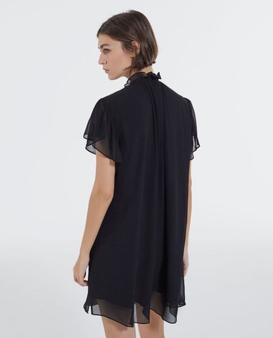  THE KOOPLES - Đầm mini phom suông nhún bèo thời trang 