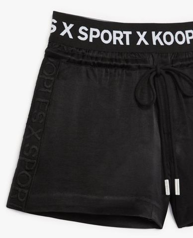  THE KOOPLES - Quần short nữ lưng thun Flowing Black 