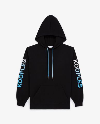  THE KOOPLES - Áo hoodie nữ phối mũ Black Logo Sleeves 