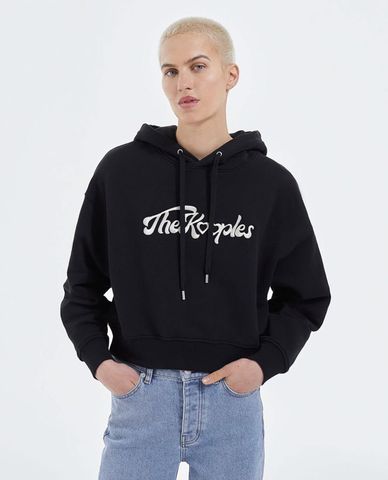  THE KOOPLES - Áo hoodie nữ phom croptop The Kooples Heart Logo 