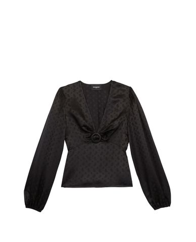  THE KOOPLES - Áo kiểu nữ cổ V Jacquard 