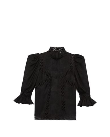 THE KOOPLES - Áo kiểu nữ cổ cao Jacquard 