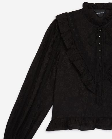  THE KOOPLES - Áo kiểu nữ viền bèo Victorian Style 