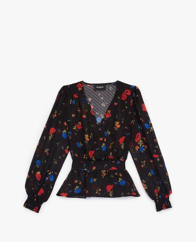  THE KOOPLES - Áo kiểu nữ tay dài dáng quấn Wraparound 